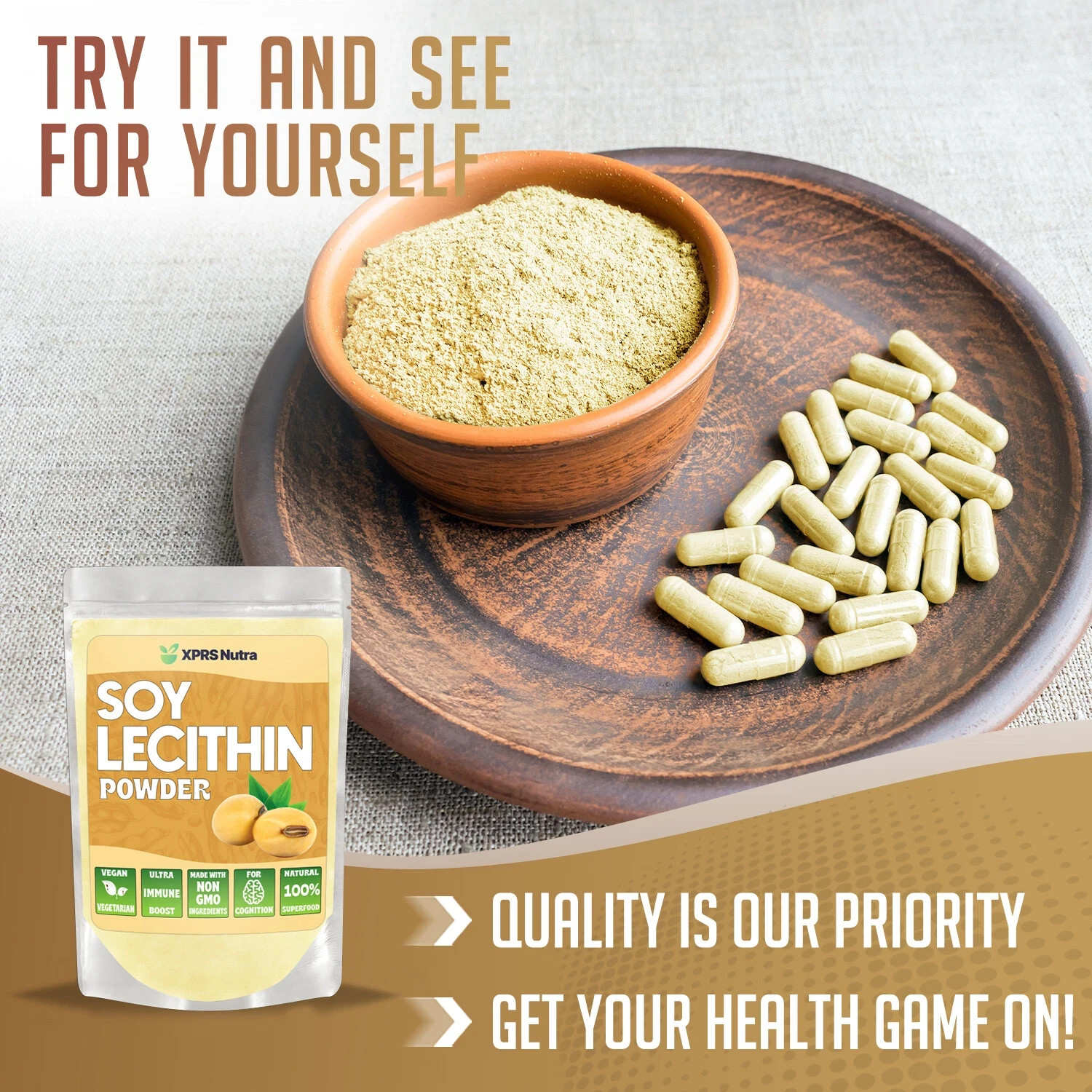 SOY LECITHIN POWDER Emulsifier Cooking Aid High in Choline Antioxidant 4 Brain