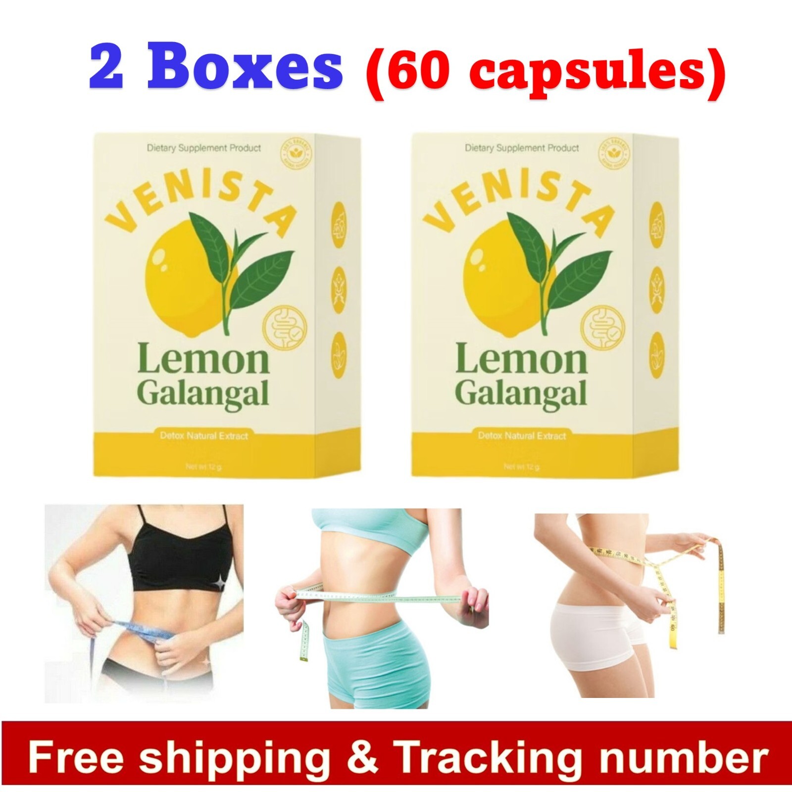 2 Boxes Venista detox Venice Detox Herbal 100% Easy Excretion authentic 60 caps