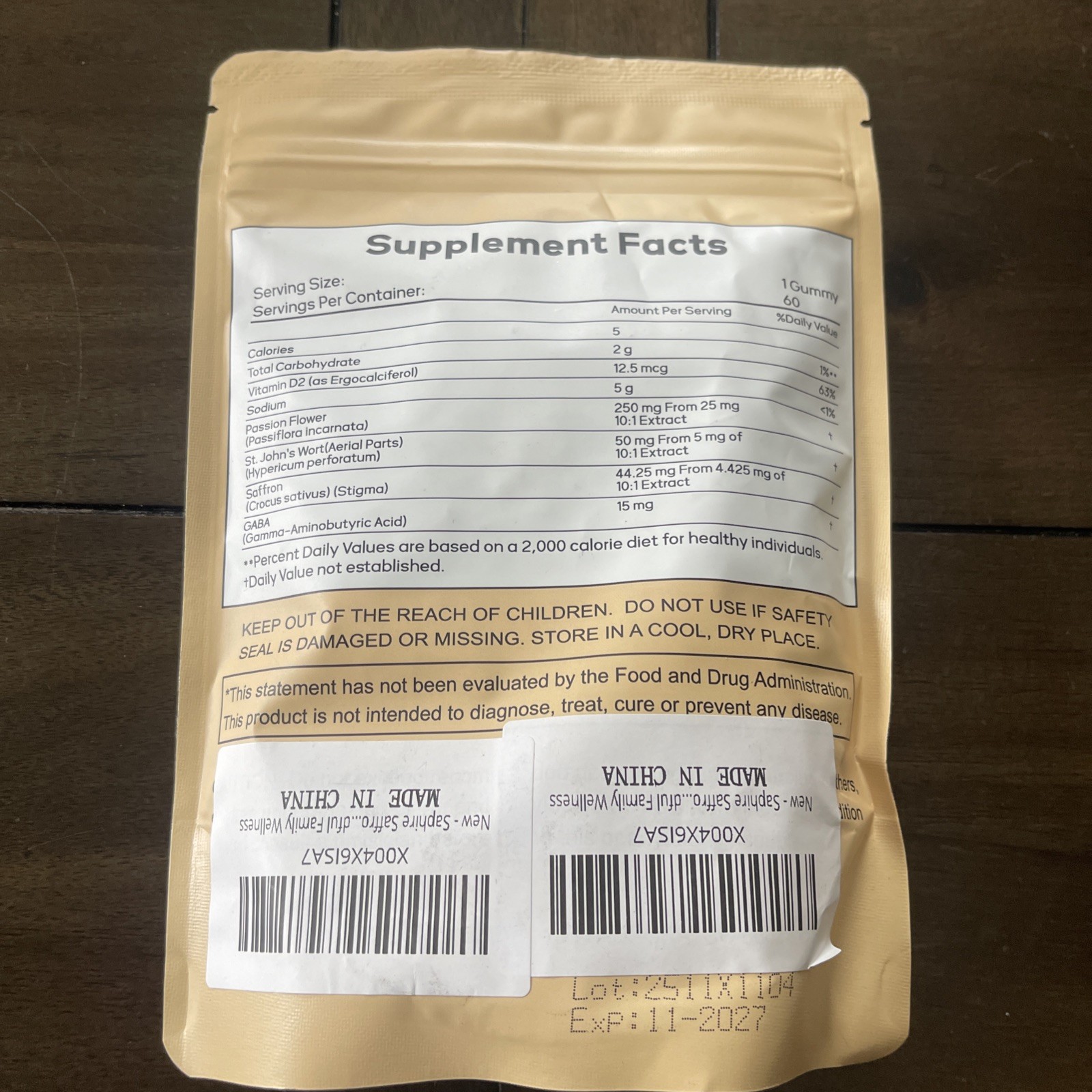 Saphire Saffron Gummies 60 Gummies