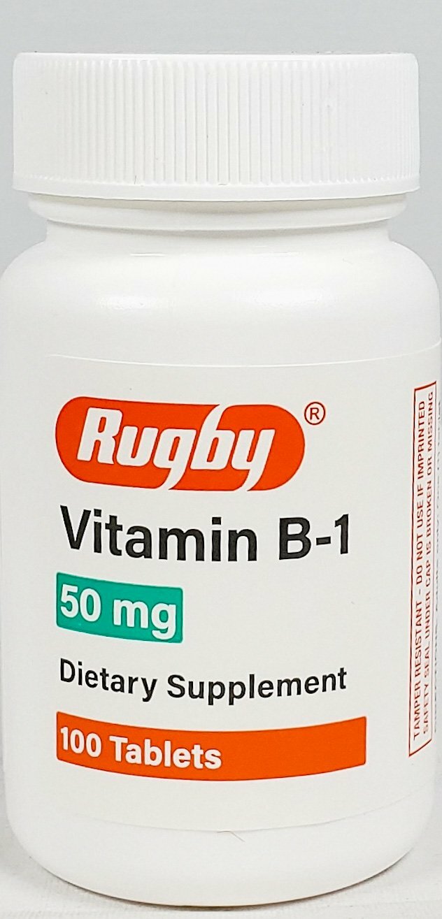 Rugby Vitamin B1 50 mg 100 Tablets -Expiration Date 11-2025