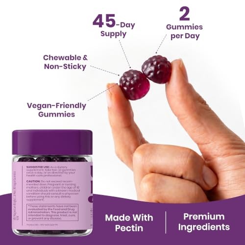 Magnesium Bisglycinate Gummies 90 Count Ashwagandha L-Theanine Vegan