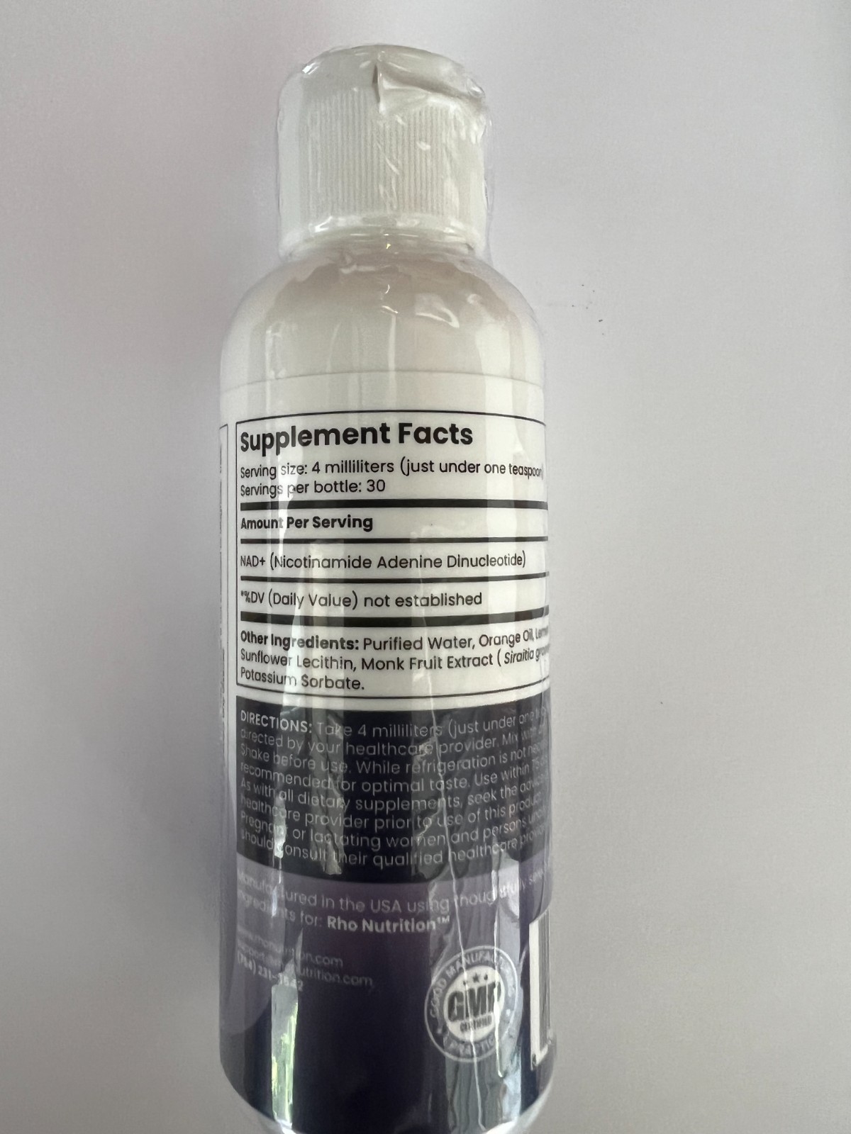 Rho Nutrition Liposomal NAD+ – 4 fl oz | Ultra-High Absorption Liquid Supplement