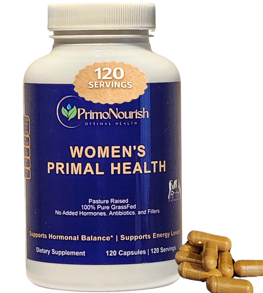 PrimoNourish Grass-Fed Beef Organ Supplement for Women, 120 Capsules