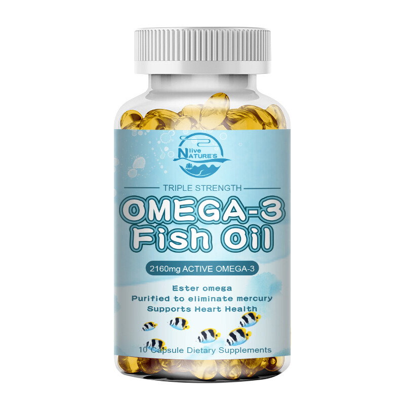 Omega 3 Fish Oil 3600mg Softgels – 1296mg EPA, 864mg DHA, Heart & Brain Support