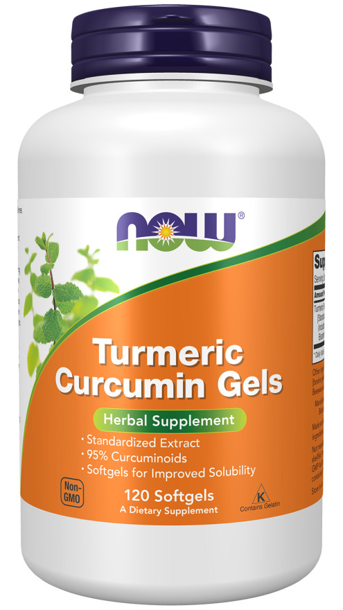 NOW Foods Turmeric Curcumin Gels 120 Softgels 12/2028EXP