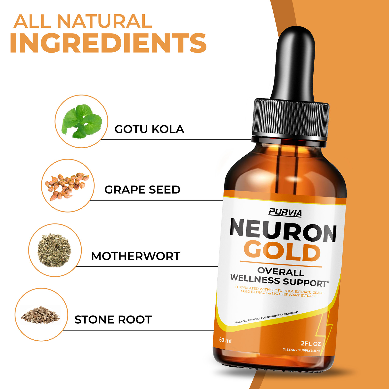 (3 Pack) Neuron Gold Drops For Neuropathy NeuronGold Nerve Health Support (6 oz)