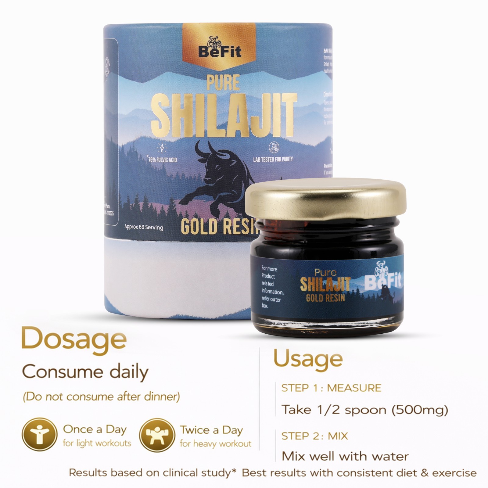 Befit Himalayan Shilajit Soft Resin 20g | Organic 100% Pure | Fulvic Acid