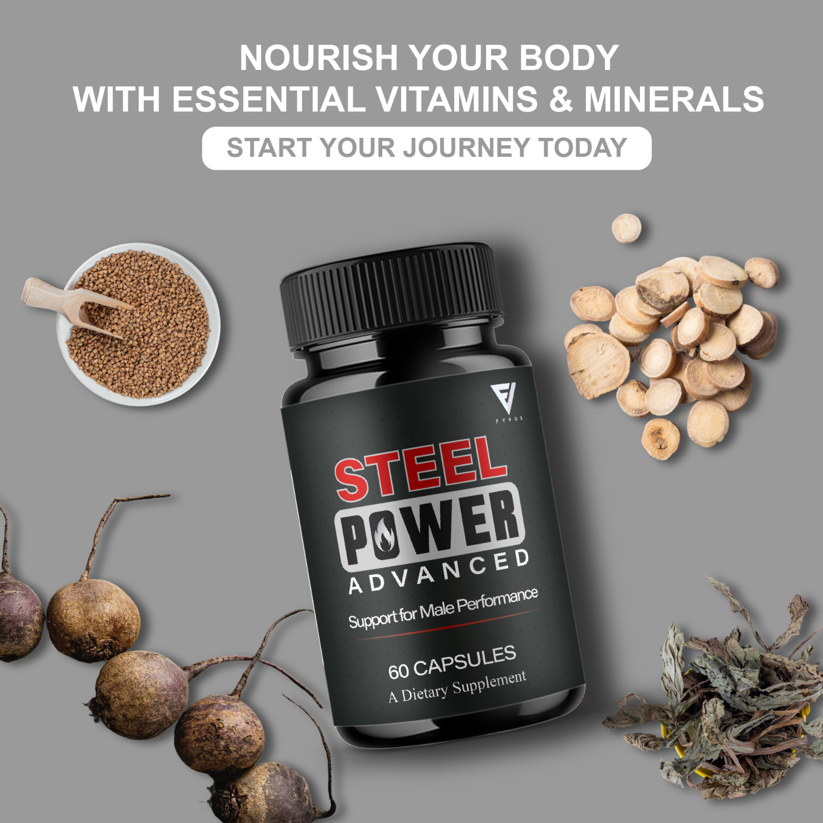 (2 Pack) Steel Power Advanced Performance Supplement, Steel Power (120 Capsules)