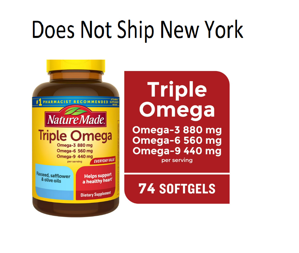 Nature Made Triple Omega 3-6-9 Softgels, 74 Count