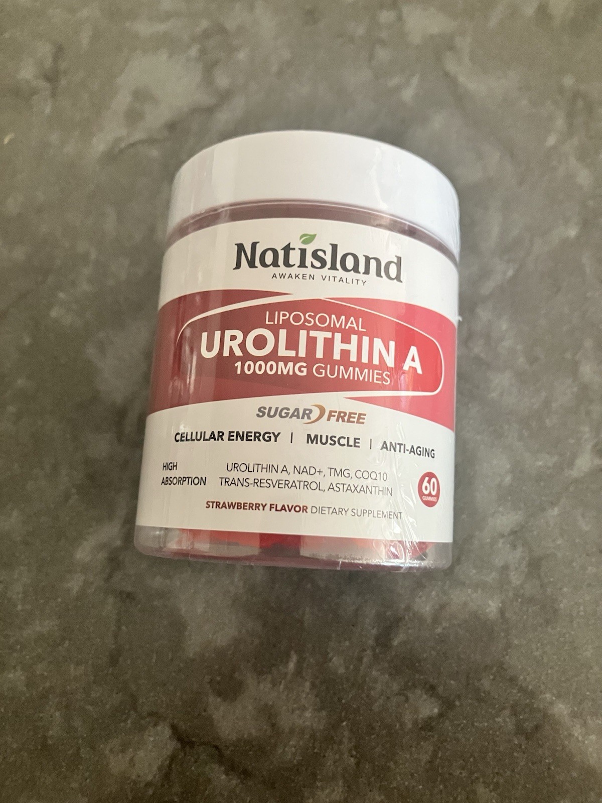 Natisland Urolithin A 1000mg Cellular Energy Muscle Supplement 60 Gummies