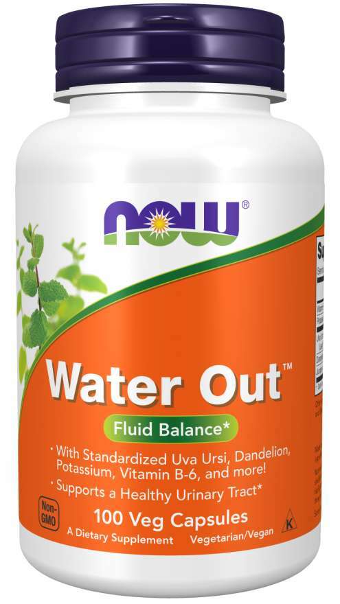NOW Foods Water Out 100 Veg Caps Uva Ursi, Dandelion, Potassium, Vitamin B-6