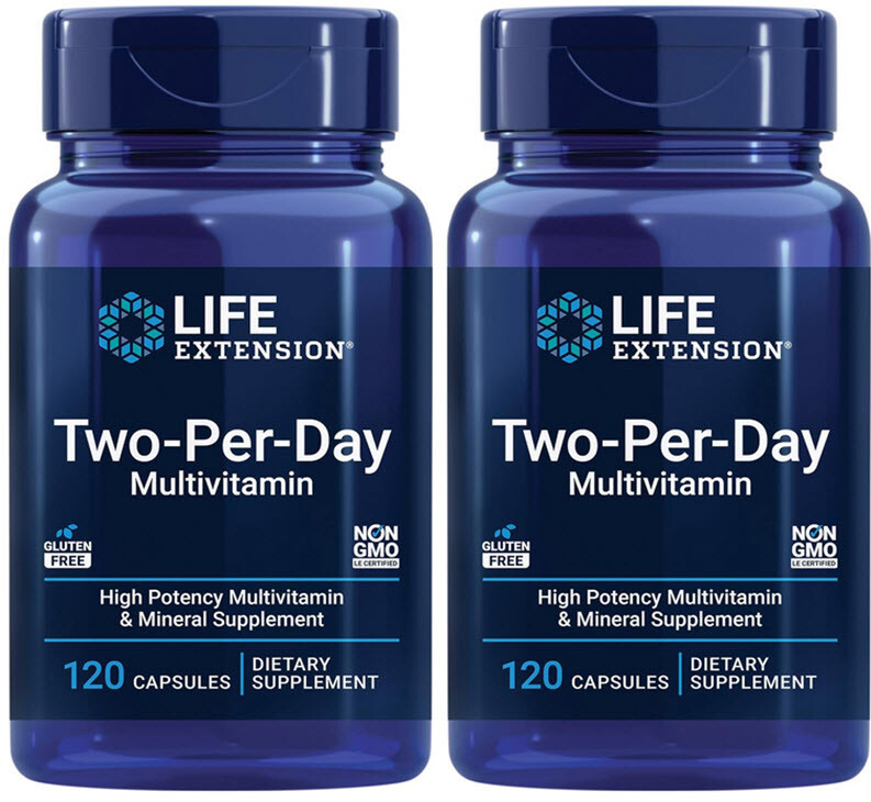TWO PER DAY MULTIVITAMIN 240 Cap VITAMINS B, C, D, ZINC, MINERAL LIFE EXTENSION