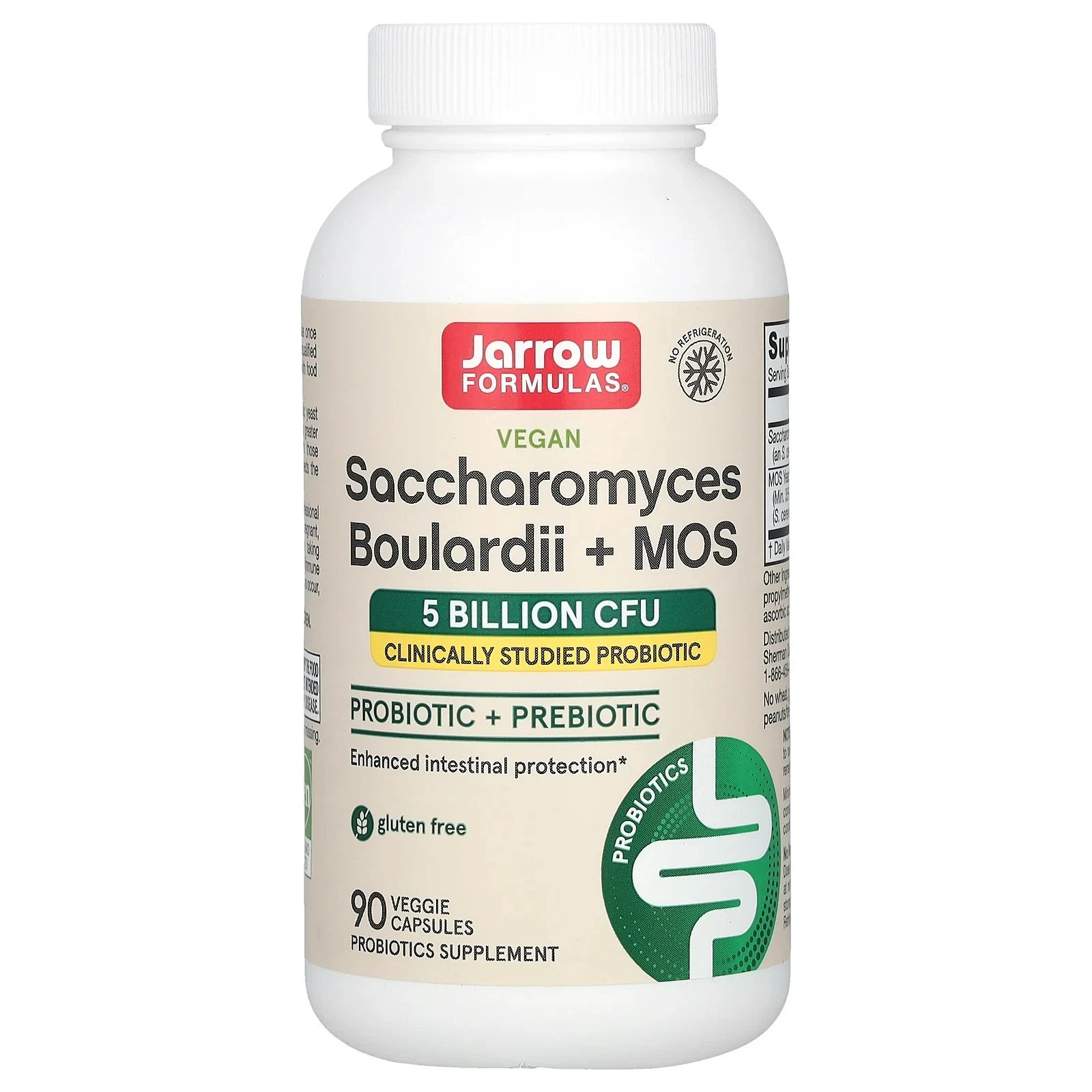 Jarrow Saccharomyces Boulardii + MOS 90 vcaps Each (Pack of 3)