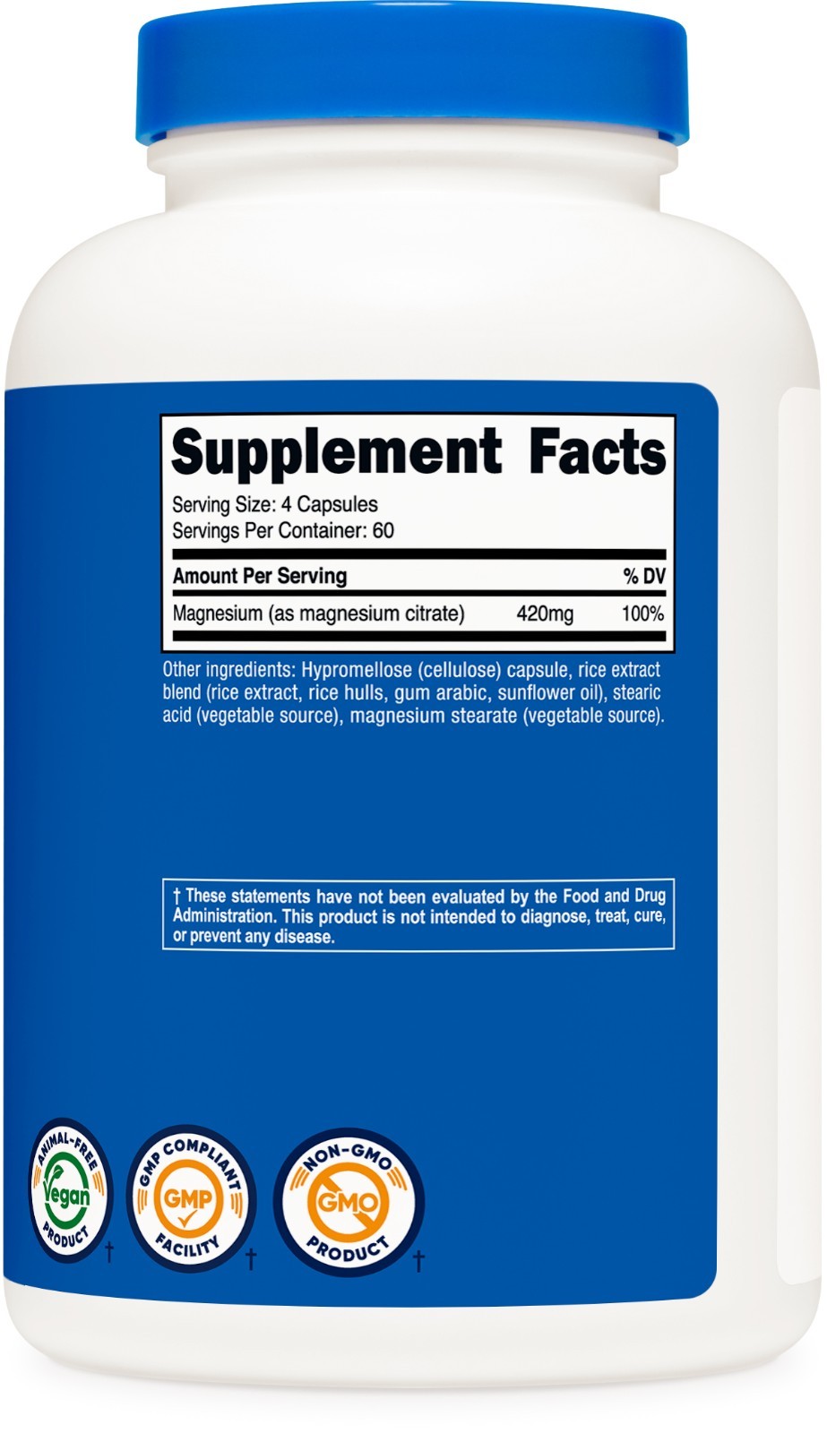 Nutricost Magnesium Citrate 420mg, 240 Capsules -Vegetarian, Gluten Free,Non-GMO