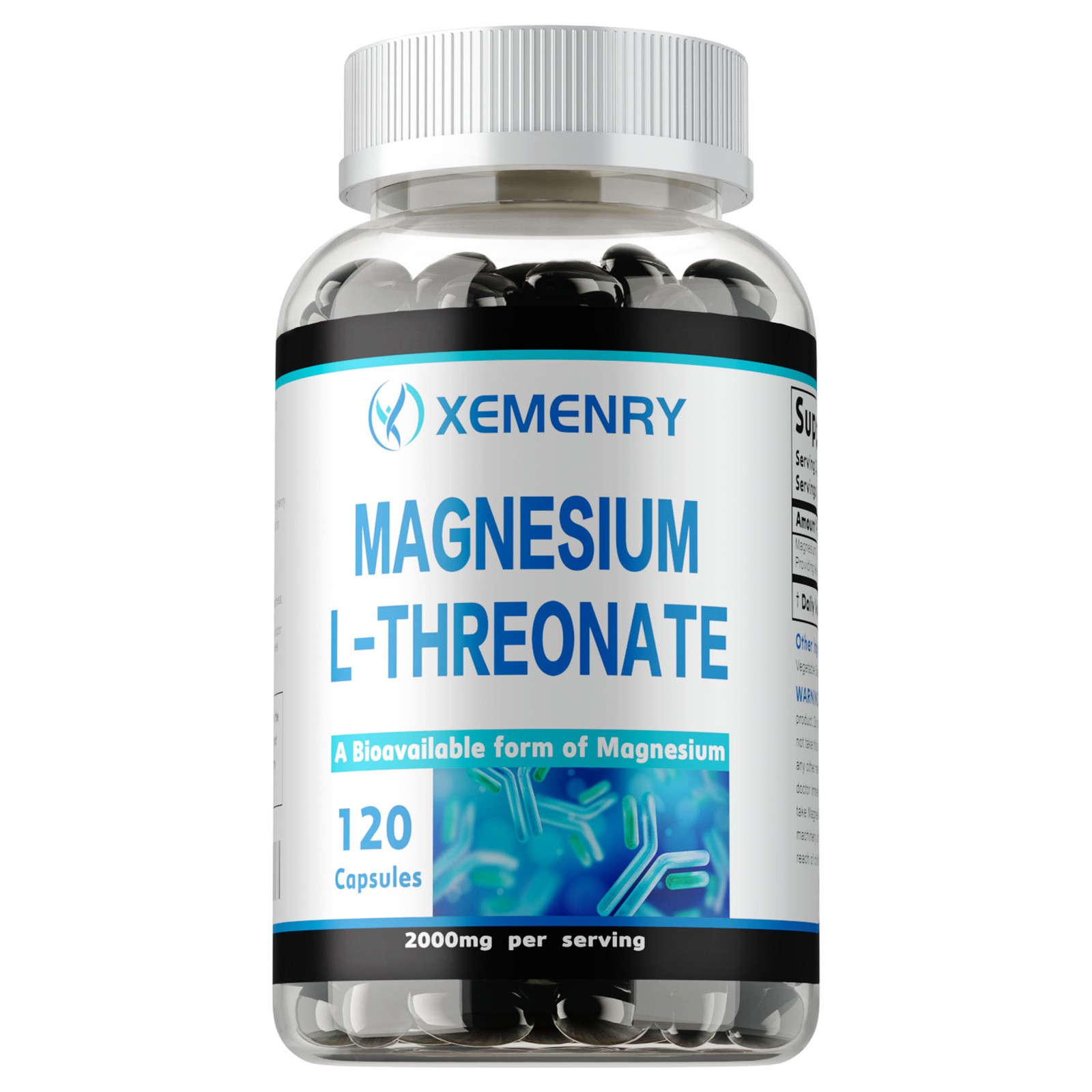 Magnesium L-Threonate 2000mg – Brain & Nervous System Health, Memory and Focus