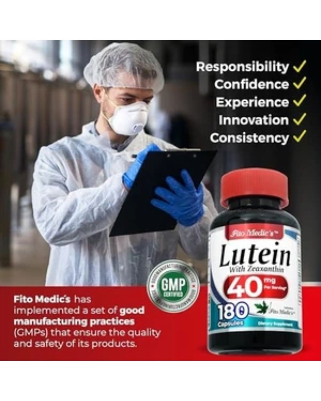 Lab | Lutein |180 Capsules |40 Mg| Lutein 40Mg | Lutein and Zeaxanthin Supplemen