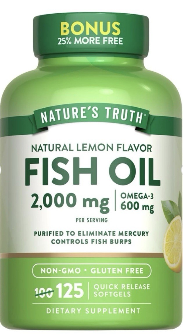 Nature’s Truth Fish Oil 2,000 mg Quick Release Softgels Natural Lemon 60 EA