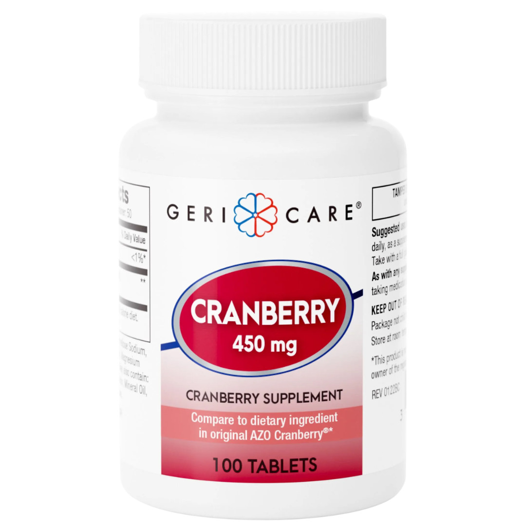 Geri-Care Cranberry 450 mg – 100 Tablets | Azo Cranberry (6 Pack) – 6-2027