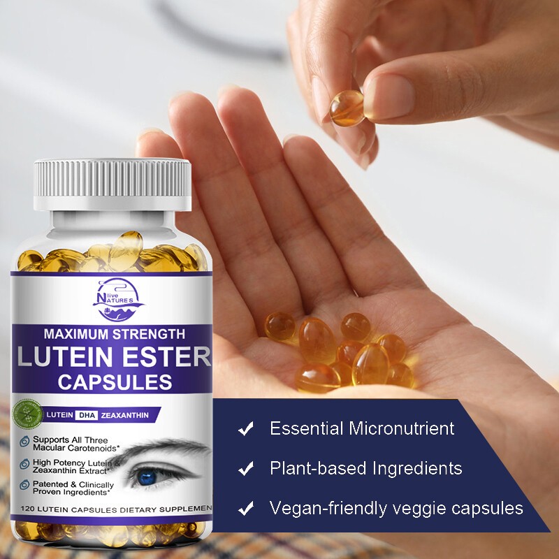 120Pcs Eye Vitamins Lutein,Zeaxanthin,Relief Eye Strain,Vision Health,Supplement