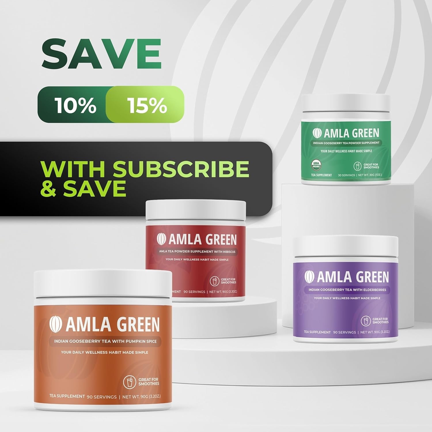 20x Concentrated Amla Powder & Green Tea – Antioxidant Superfood, , Organic