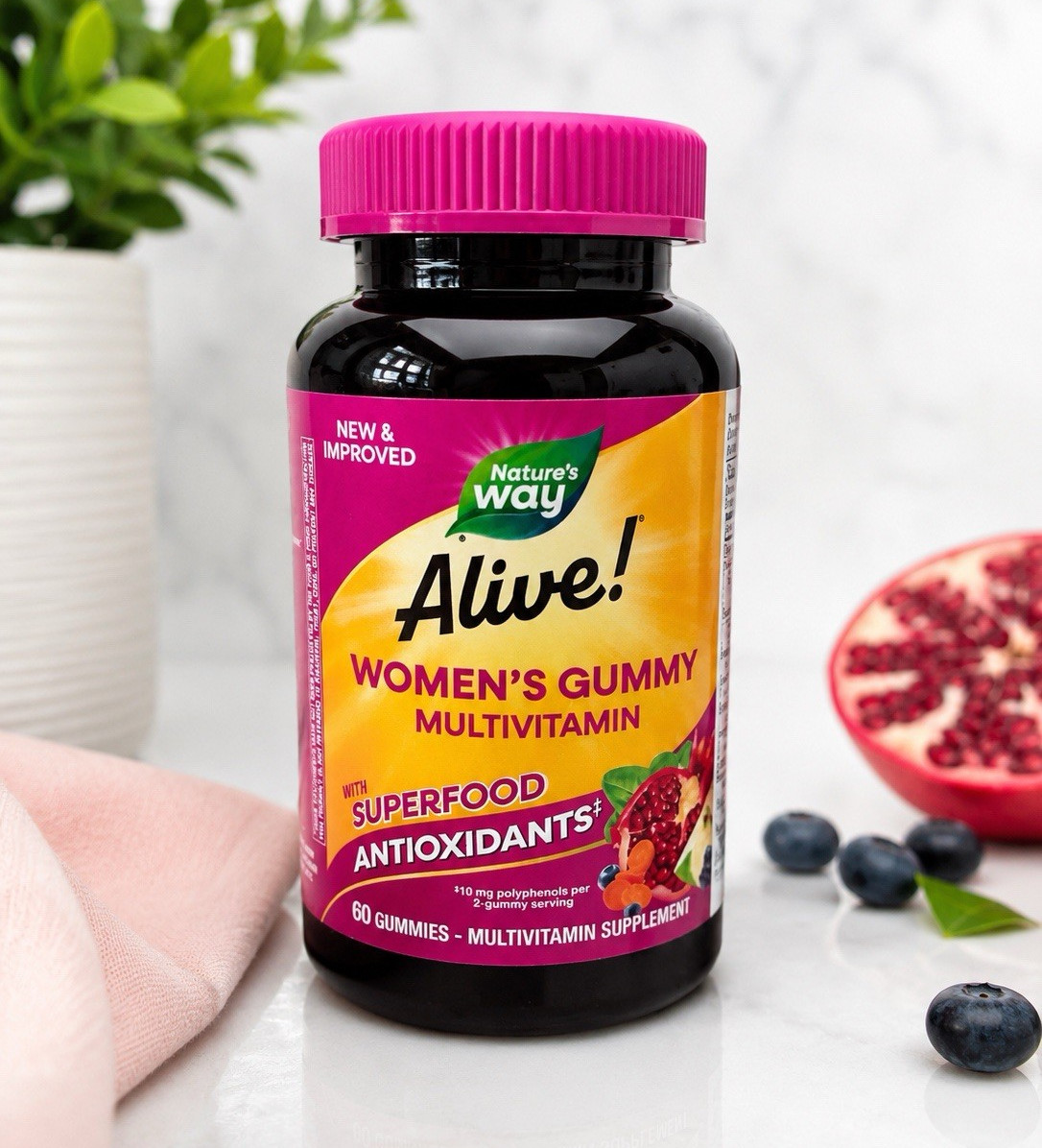 Nature’s Way Alive! Women’s Gummy Multivitamin Mixed Berry 60 Ct Gluten-Free
