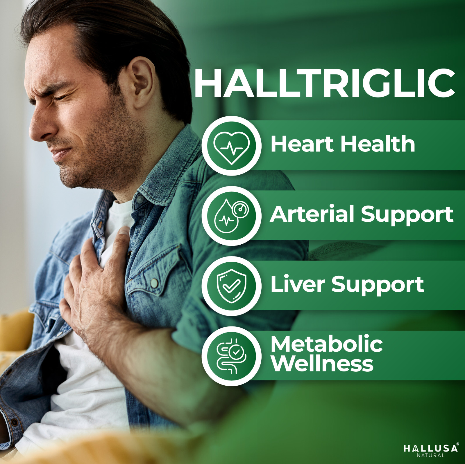 HALLTRIGLIC – Cholesterol & Triglyceride Levels – Cellular Function – 60 caps