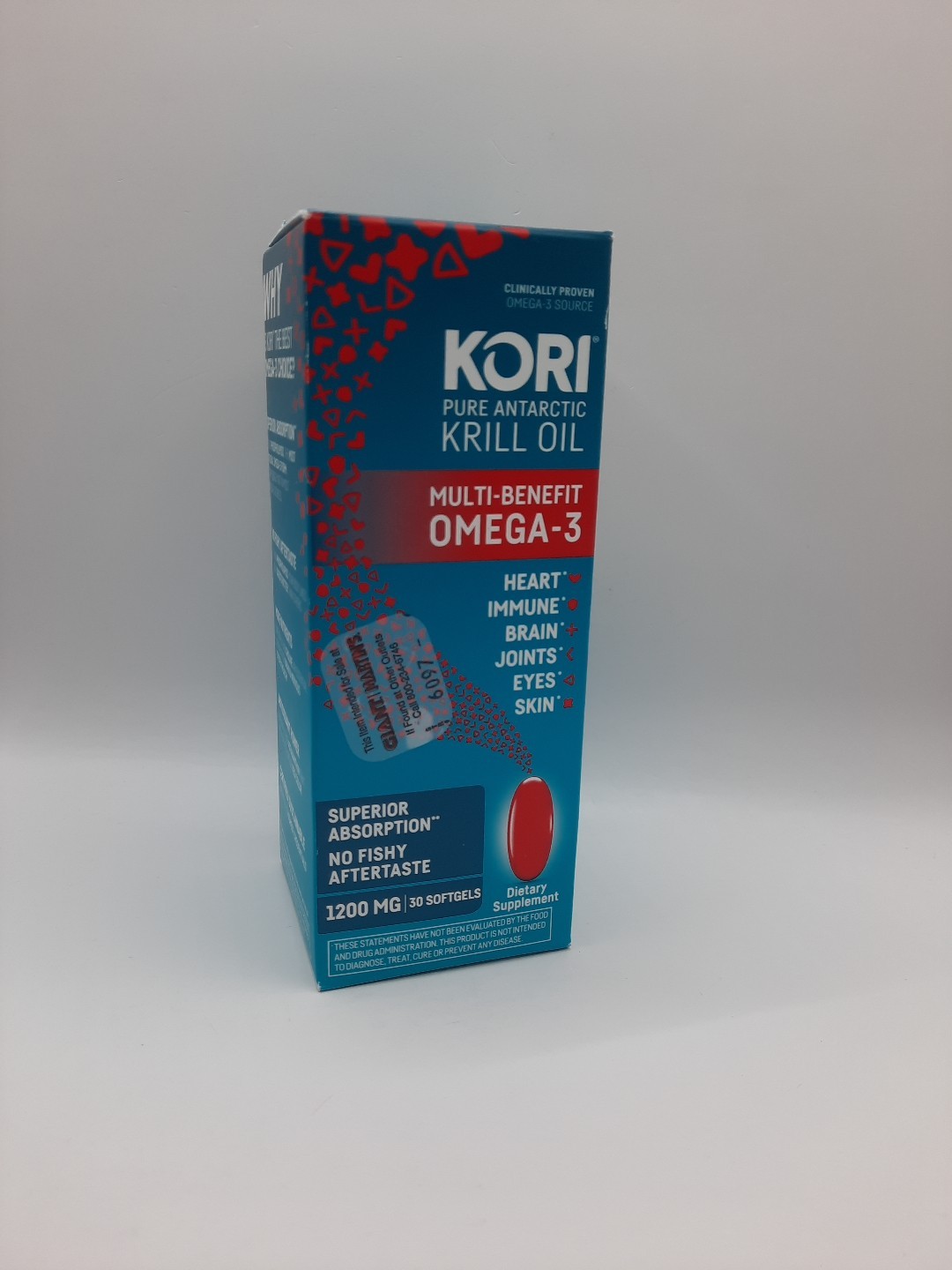 Kori Pure Antarctic Krill Oil, Multi-Benefit Omega-3, 30 Softgels Exp 02/2028