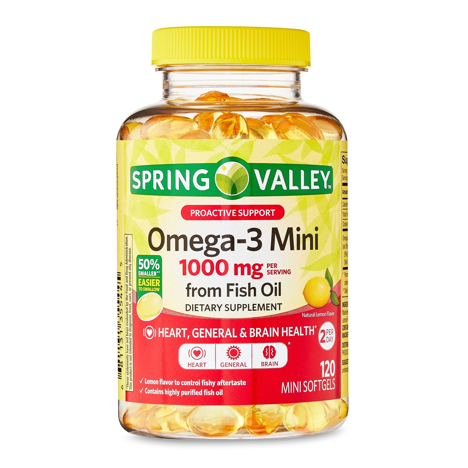 Mini Fish Oil Dietary Supplement, 1000 mg, 120 Mini Softgels