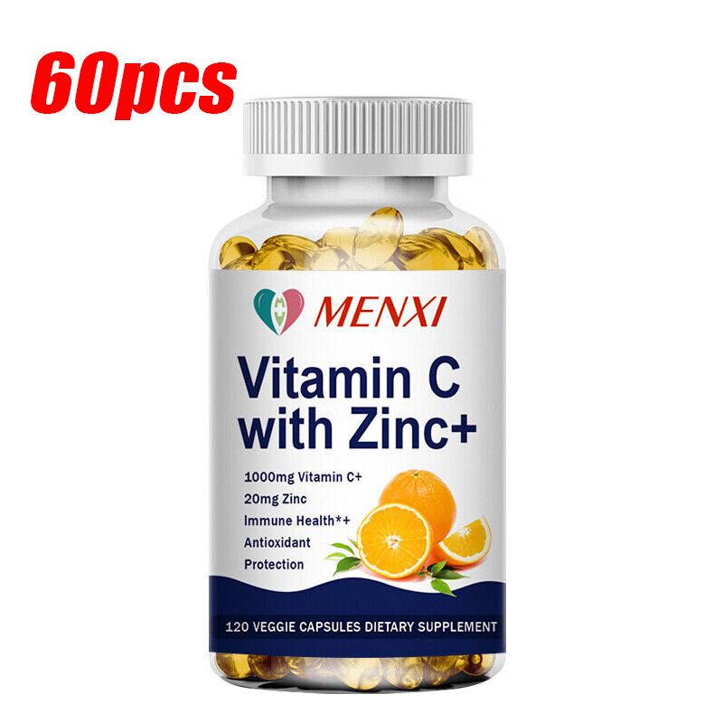 Vitamin C 1000mg with Zinc Softgels Immune Support Supplement 10/60/120 Capsules