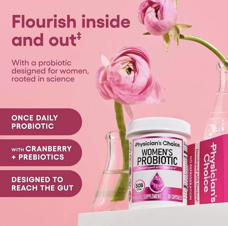 Physician’s Choice Women’s Probiotic – 50 Billion CFU – Organic Prebiotic