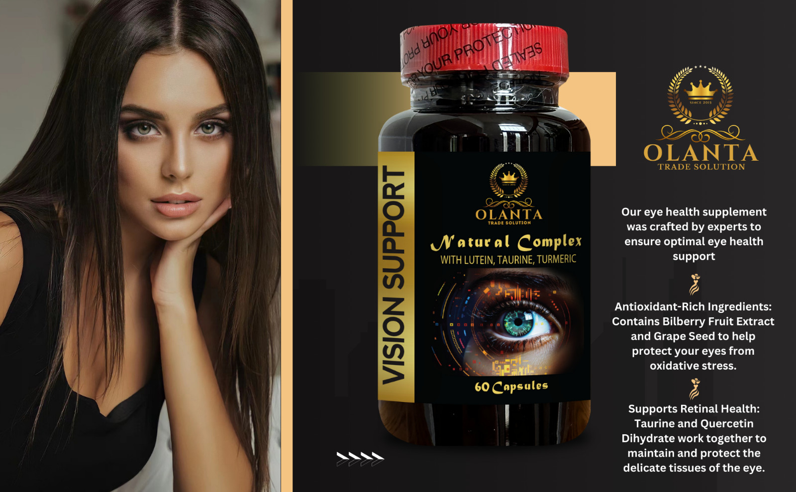 Eye Wellness Vision Support with Lutein Zeaxanthin Herbal Extracts & Antioxidant