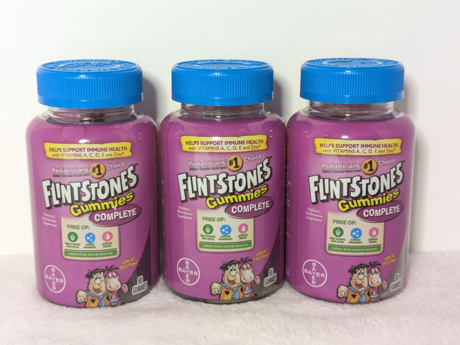 Flintstones Gummies Complete Multivitamins Mixed Fruit 80 ct Each 2/27,Lot Of 3