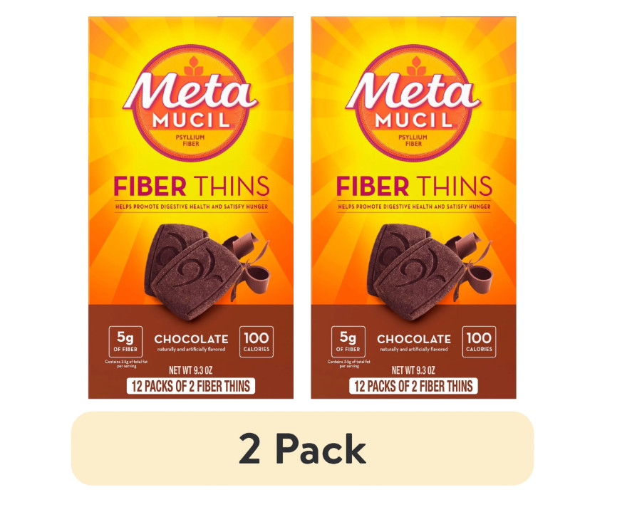 Metamucil Fiber Thins Chocolate 2 Pack 24ct Psyllium Fiber Snack