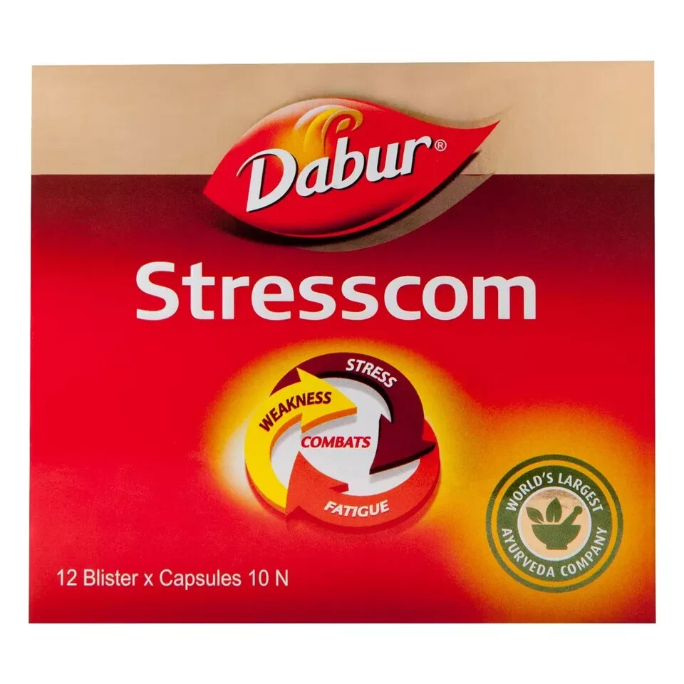 Dabur Stresscom Ashwagandha 120 Capsules Withania Somnifera Extract
