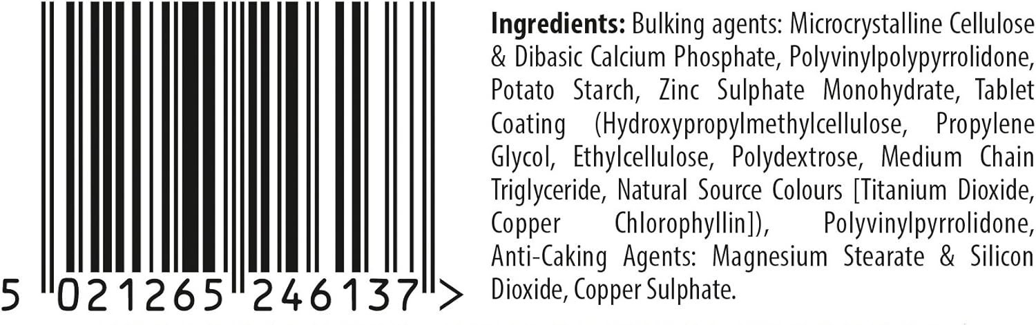 2x Vitabiotics Ultra Zinc 15mg with Copper – 120 Tablets Exp 06/2029
