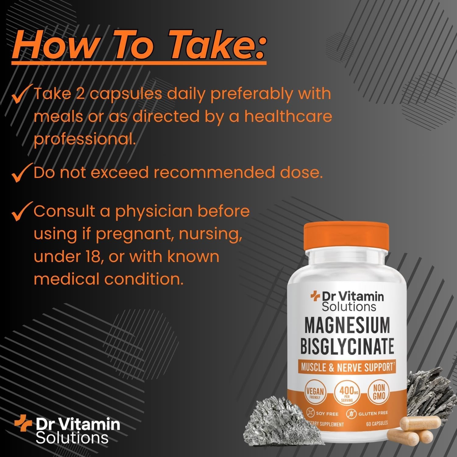 DR VITAMIN SOLUTIONS Magnesium Bisglycinate 400mg – Albion® Chelated. 08/2027 *