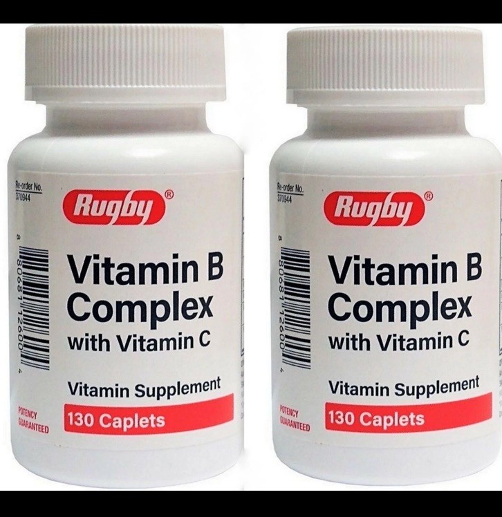 Rugby Total B COMPLEX plus Vitamin C 130ct Caplets ( 2 pack ) ^^