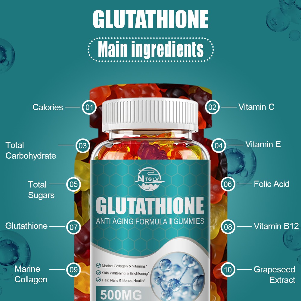 Glutathione 60 Gummies Antioxidant Beauty Wellness Supplement