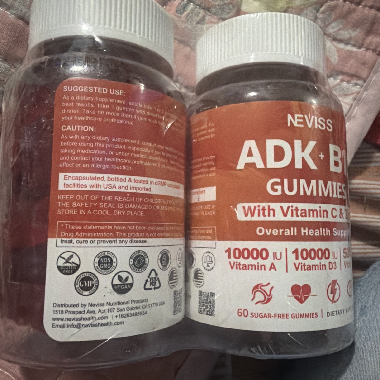 Sugar-Free ADK+Vitamin B12 Gummies – Vitamin D3 K2 10000IU/ 5000IU B12 5000mc…
