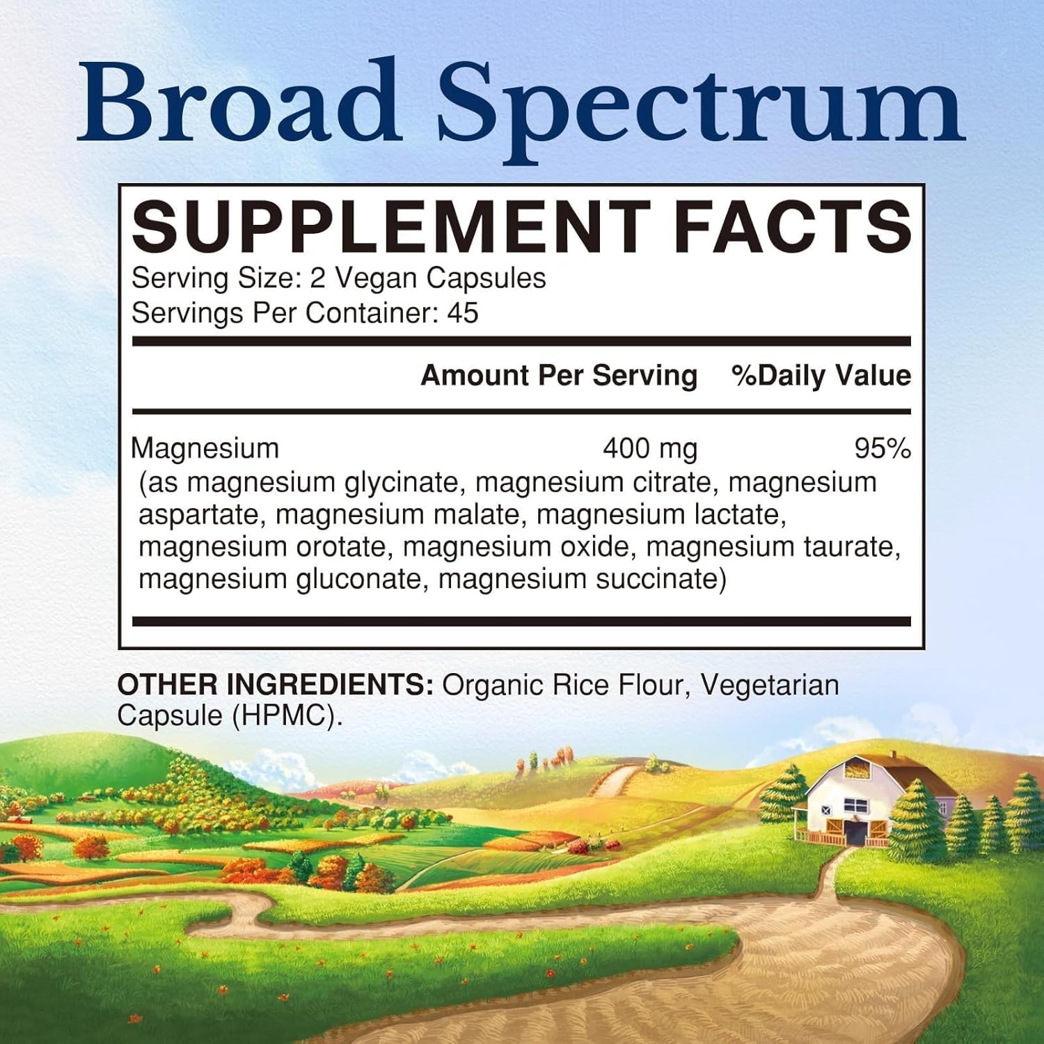“Vitalitown 10 in 1 Magnesium Complex Supplement – 400mg 90 Count (Pack of 1) “