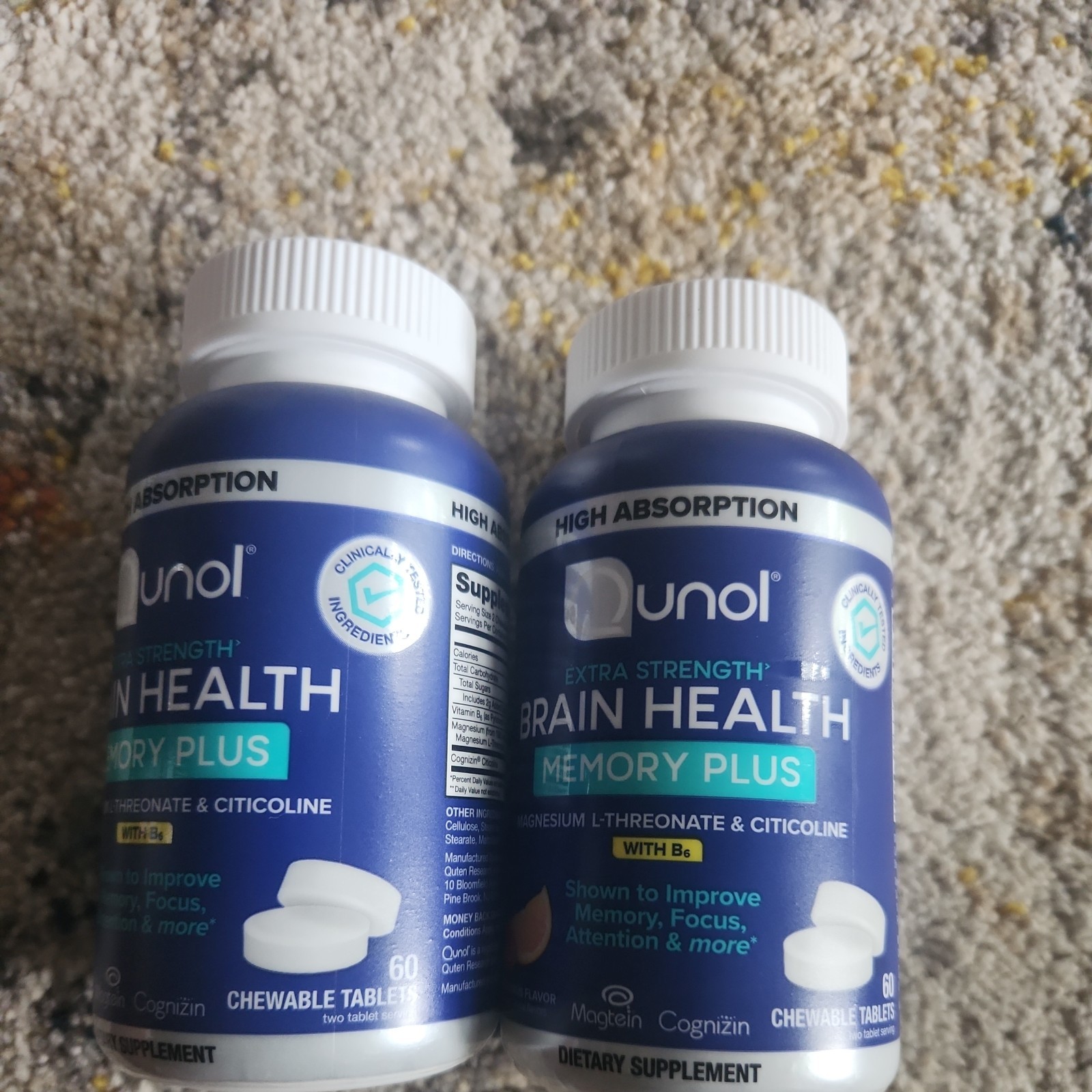 Qunol Extra Strength Brain Health Memory Plus 60 Chewable Tablets New Sealed