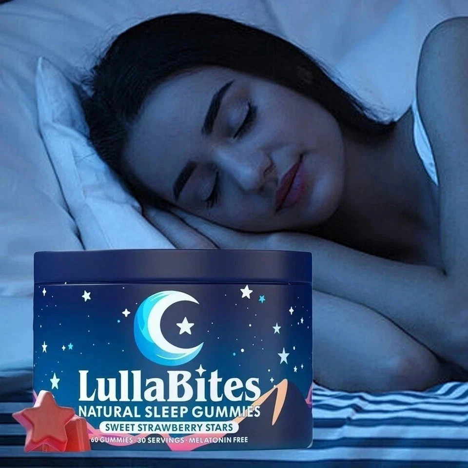 3 pk NEW LullaBites Natural Sleep Gummies Strawberry Stars Flavor 60 Gummies