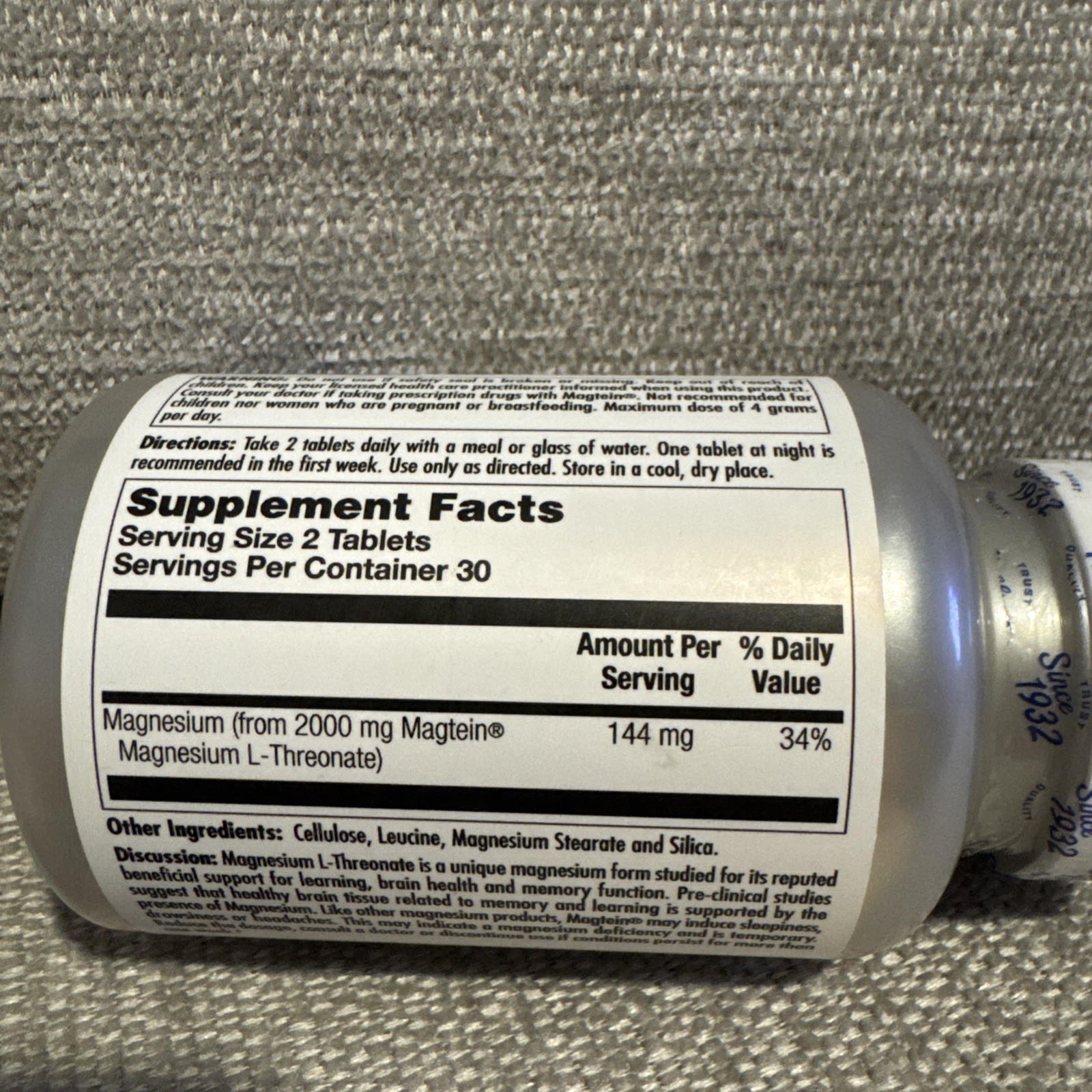 Think, Magnesium L-Threonate, 60 Tablets (72 mg per Tablet)