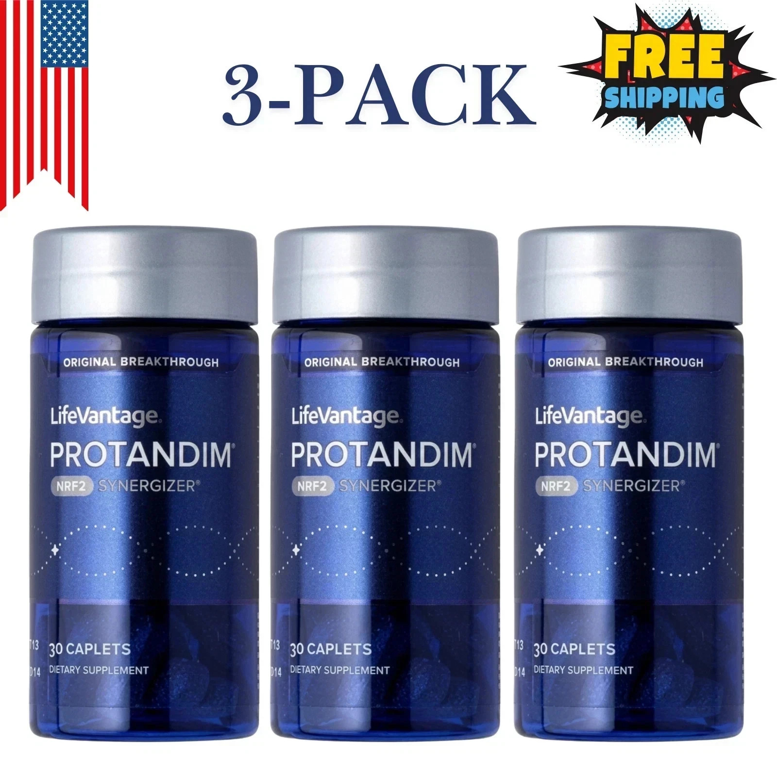 LifeVantaaje Protandim NRF2 Synergizer Dietary Supplement 30 Caplets (Pack Of 3)