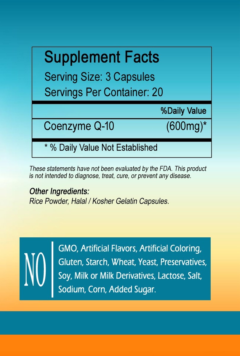 CoQ10 600mg Capsules – Enhanced Absorption – COQ-10 – Fresh Stock/