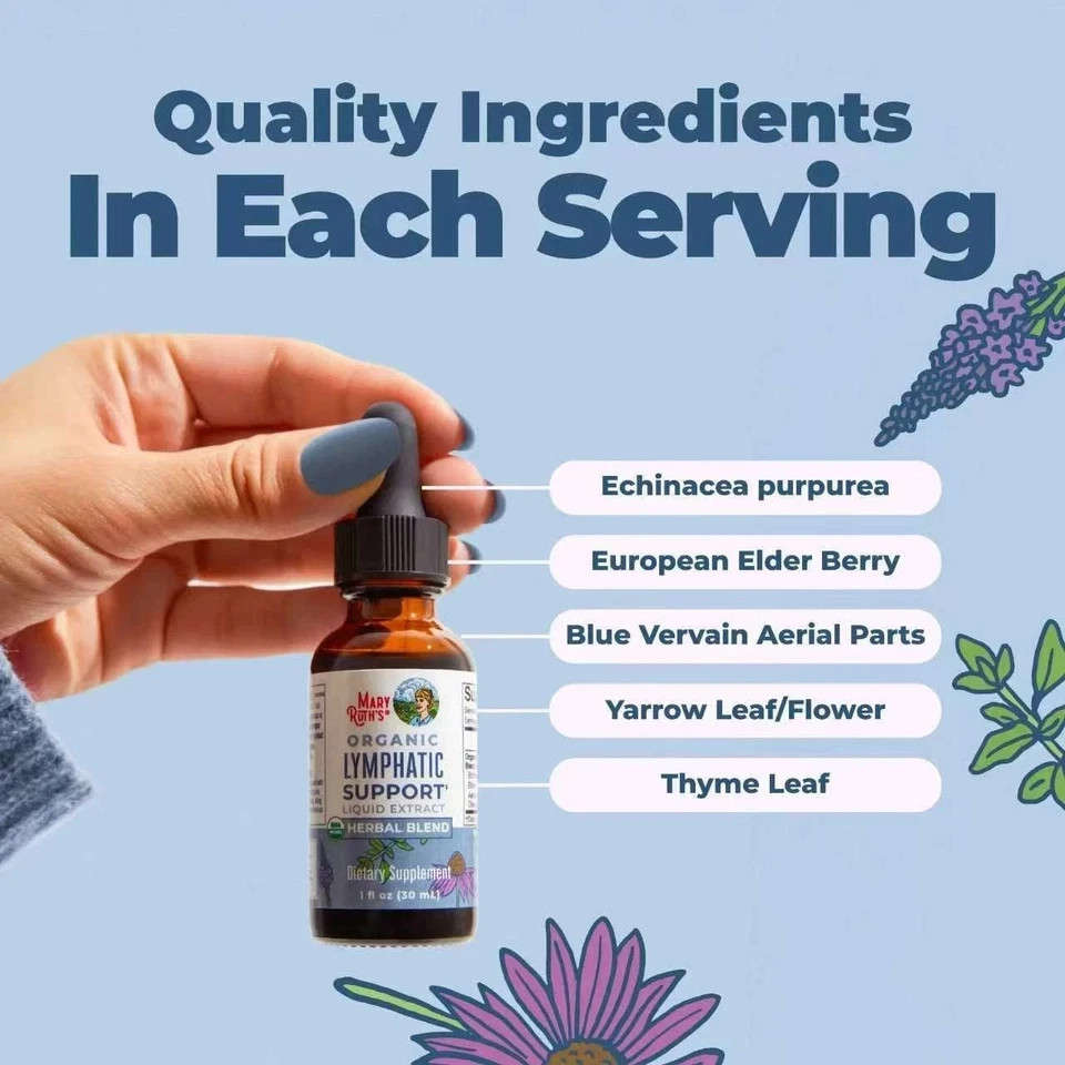 NEW LUXRY Mary Ruth’s Organic Lymphatic Support Liquid Extract
