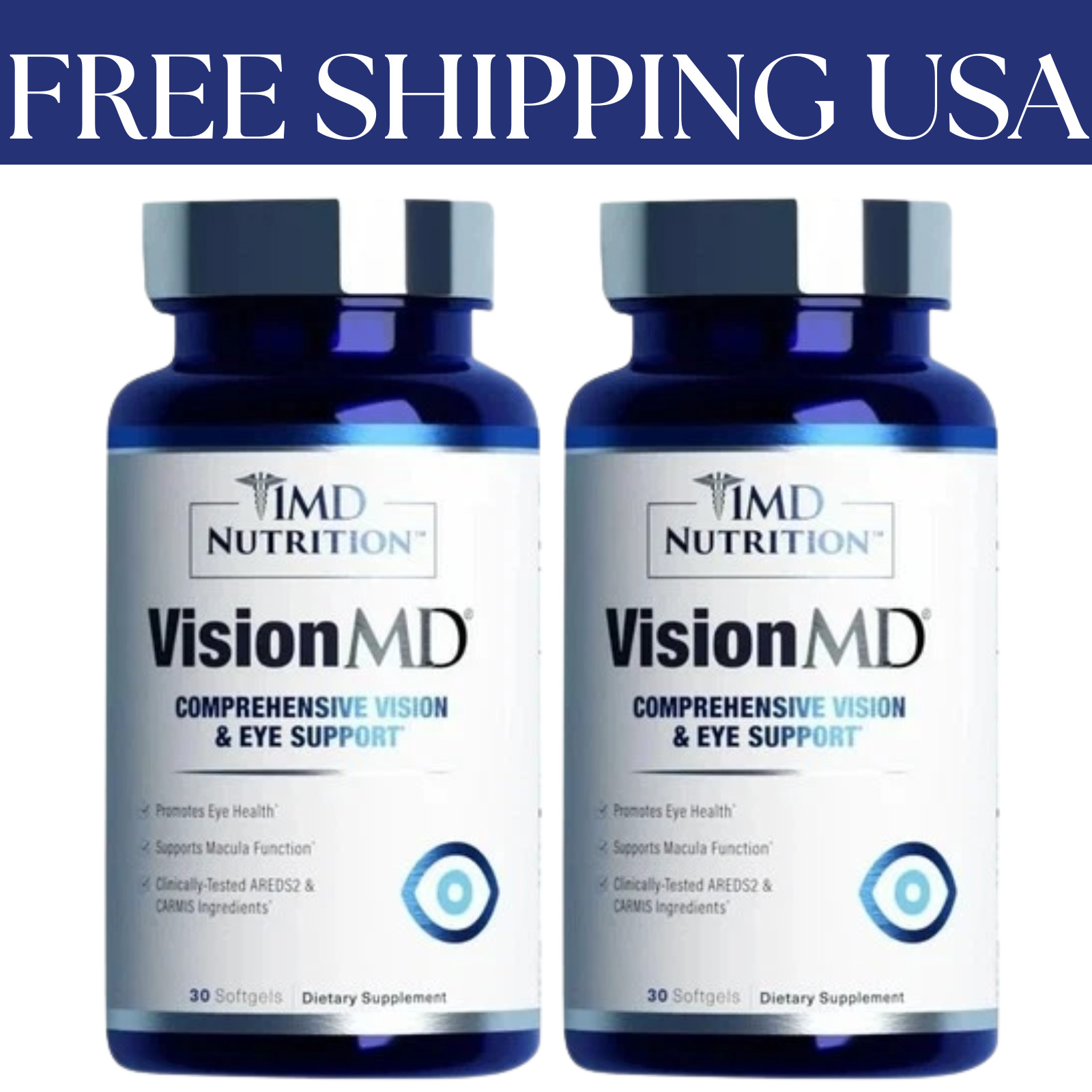 2 package MD Nutrition Vision MD Eye Vitamin CARMIS – Eye Supplement 30 Softg…