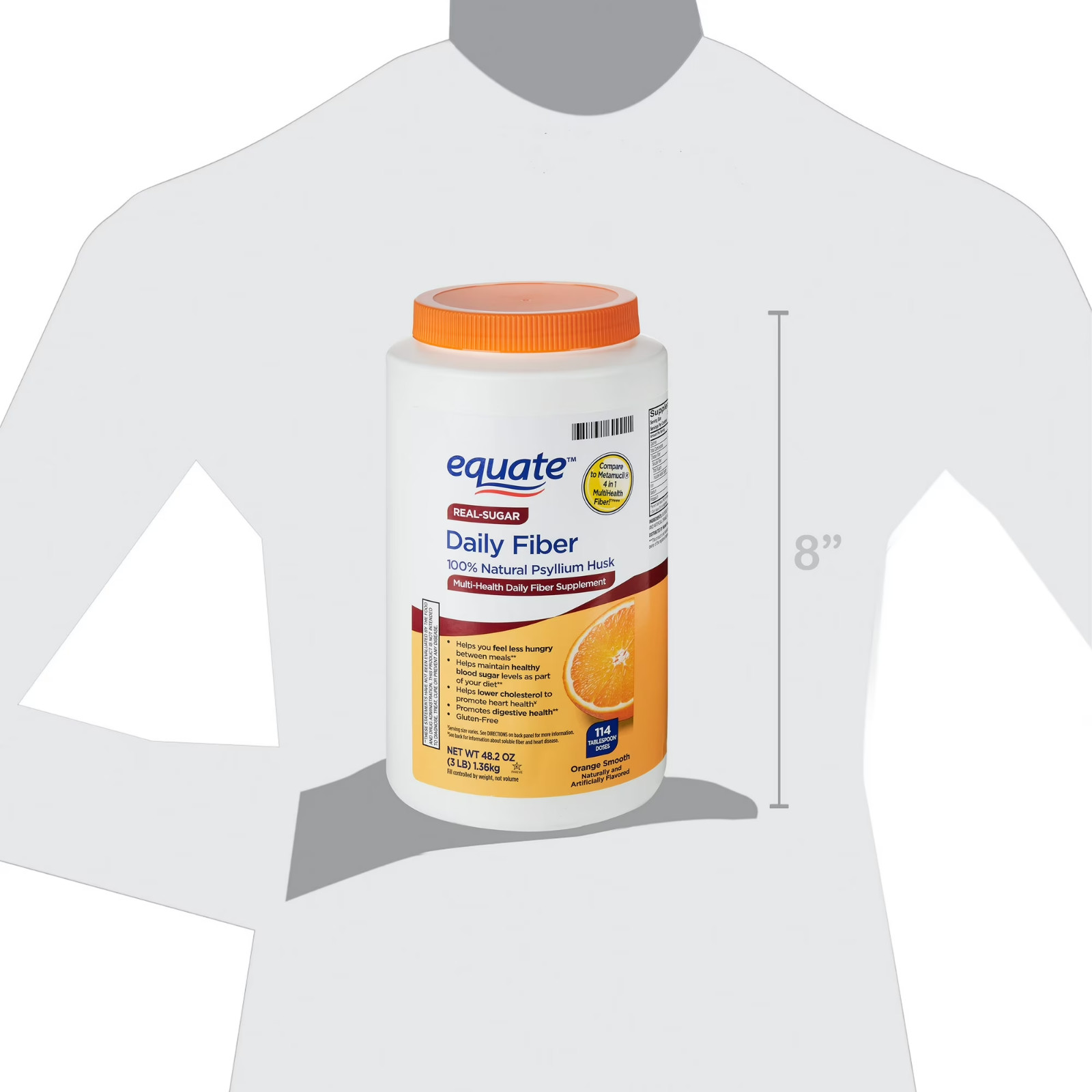Equate Daily Fiber Orange Smooth Fiber Powder, 48.2 Oz FREE SHIPPING