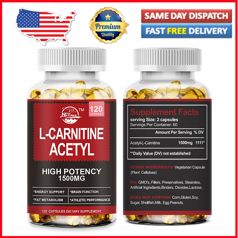 Nature’s Live Acetyl L-Carnitine 1500mg, 120 Capsules – Non-GMO and Gluten Free