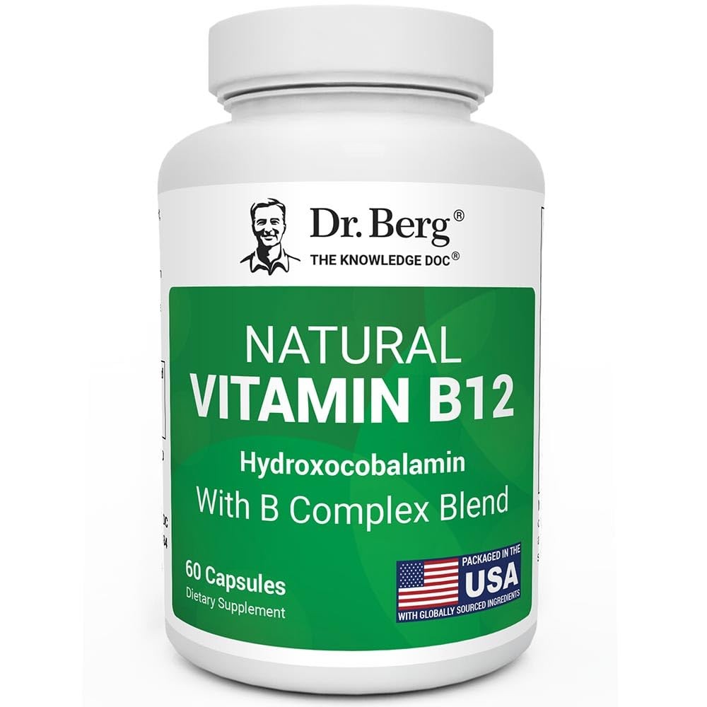 Dr. Berg Natural Vitamin B12 1000 mcg (Hydroxocobalamin) 60 Count (Pack of 1)